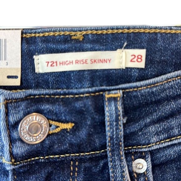 NWT Levis Women's 721 High Rise Skinny Jeans L30 in Blue Size 28x30 - Picture 5 of 8
